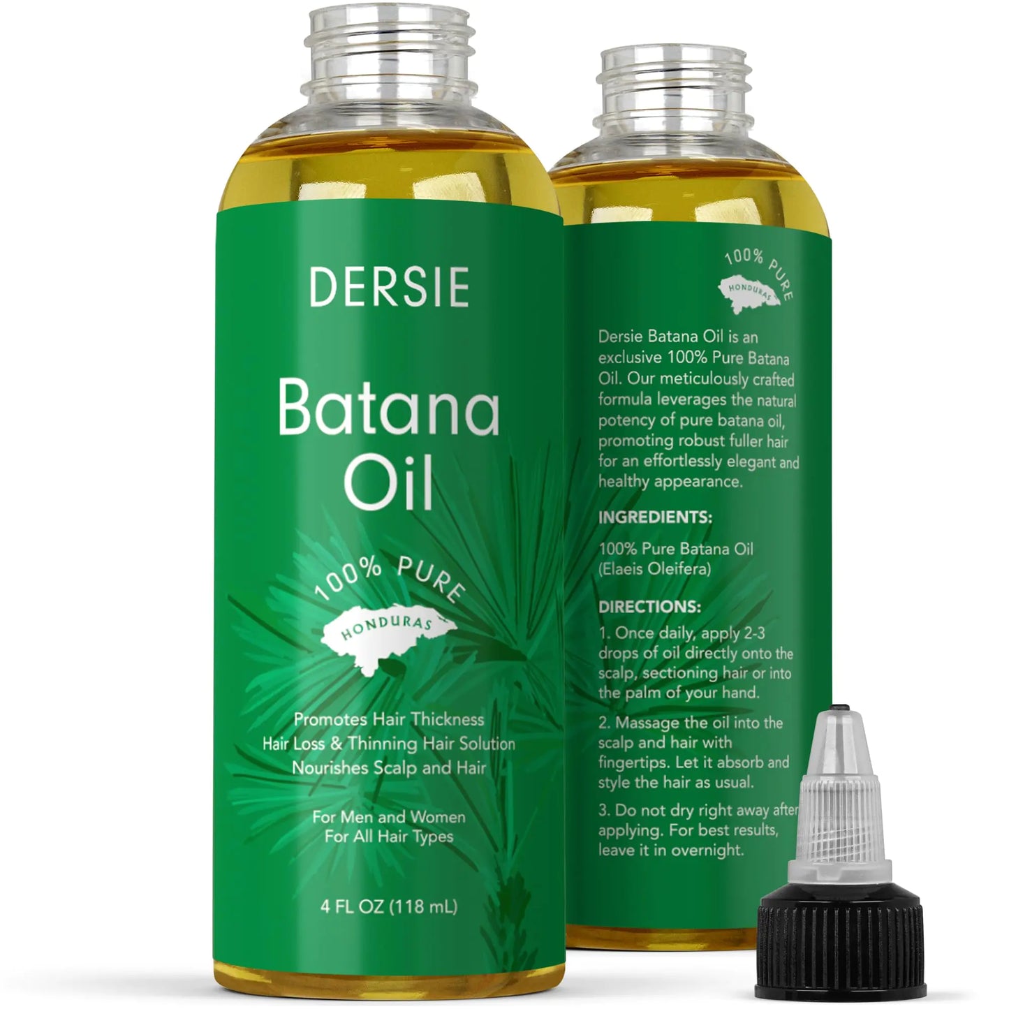 Batana Oil: Dr. Sebi Organic Raw Honduras Oil for Hair Growth - 100% Pure & Natural for Thicker, Stronger Hair - 4 FL OZ